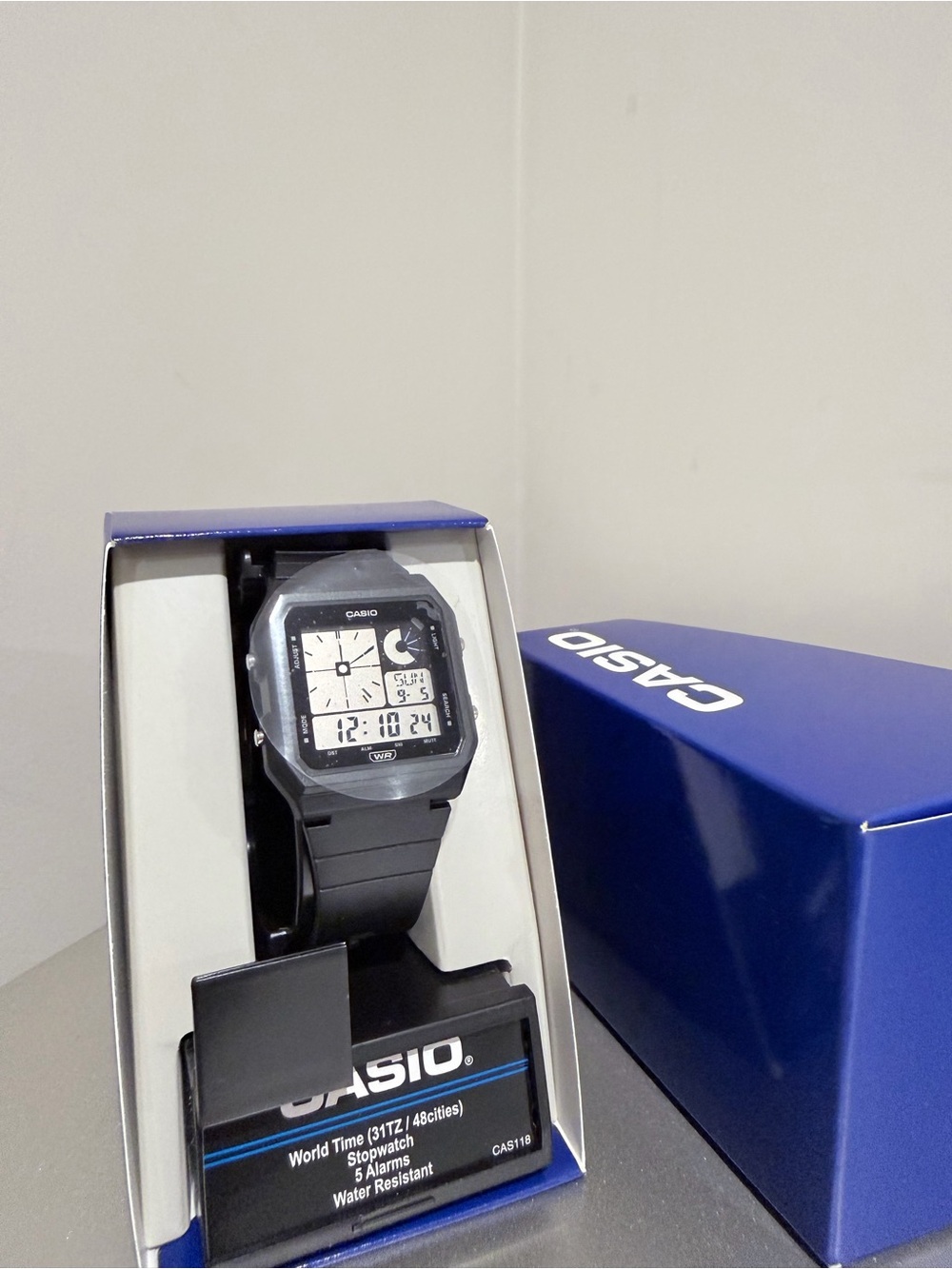 Casio Men’s World Time Watch Black Water Resistant